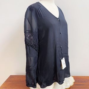Robert Graham Womens Black Silk Blouse S NWT